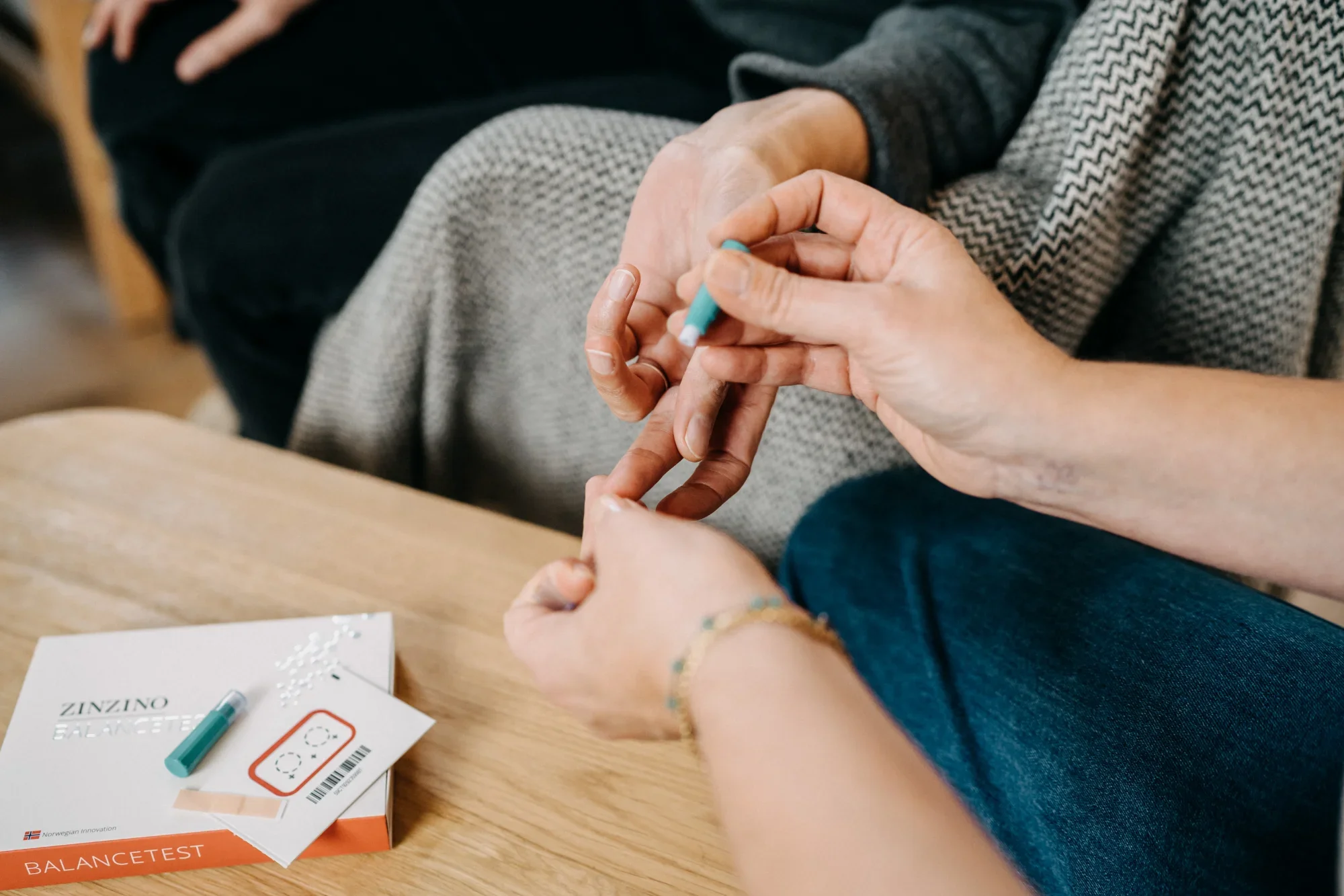 Balancetest, Blut, Finger