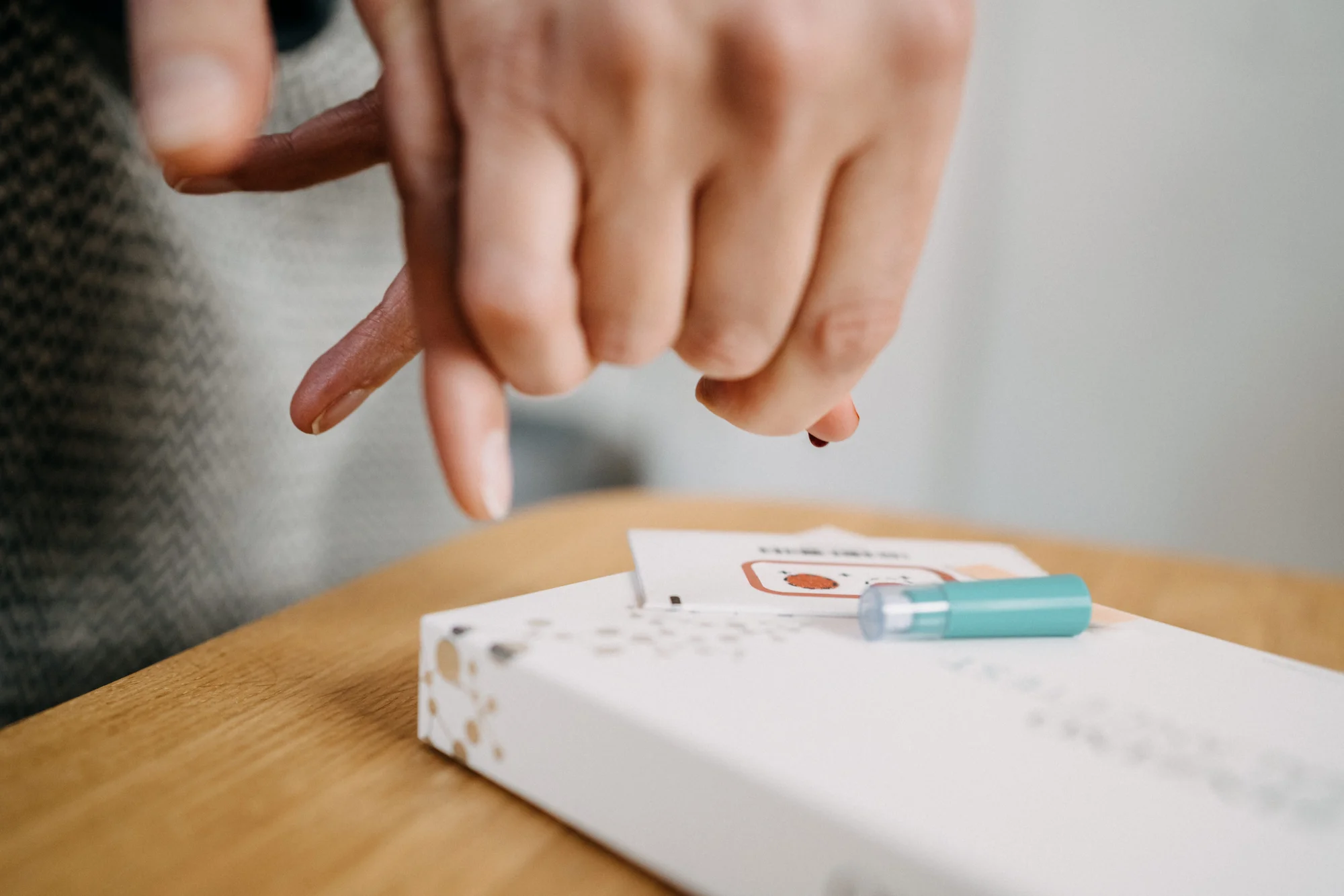 Balancetest, Blut, Finger